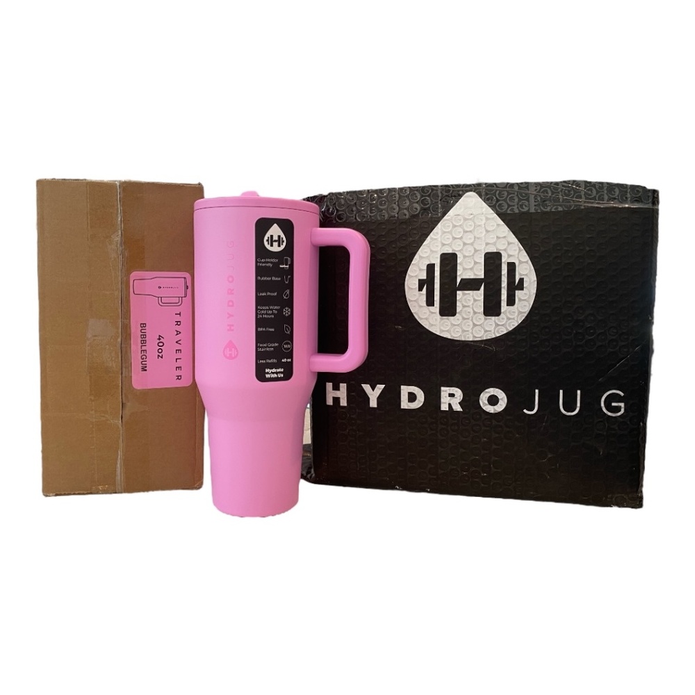 NWT LIMITED EDITION + SOLD OUT Hydrojug Traveler 40oz Tumbler – Bubblegum Pink